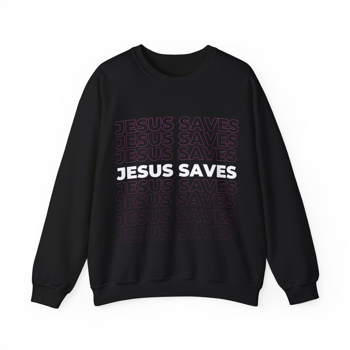 Jesus Saves Crewneck Sweatshirt — Bold Faith Graphic Pullover